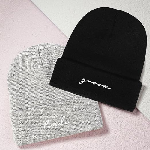 Wholesale Price Bride Groom Embroidery Beanie Hat For Couples Wholesale Price Bride Groom Embroidery Beanie Hat For Couples