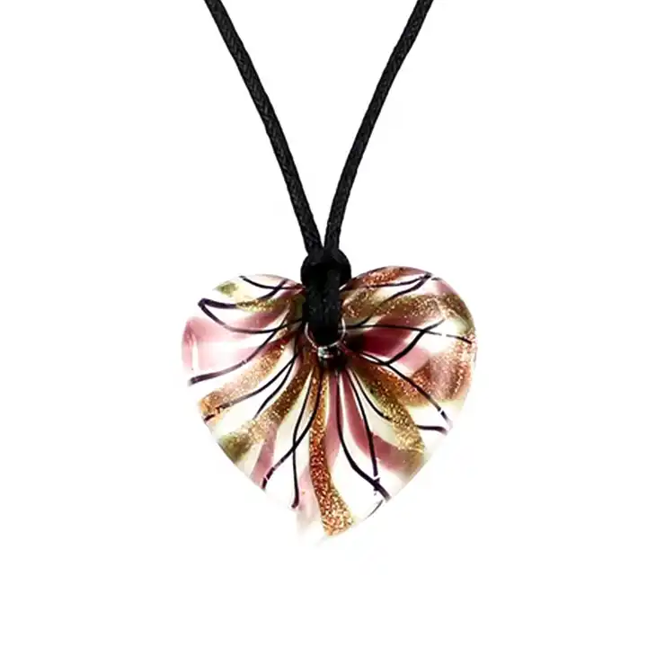 GroomBrideGifts Wholesale Fashionable Murano Glass Heart Shaped Pendent Necklace
