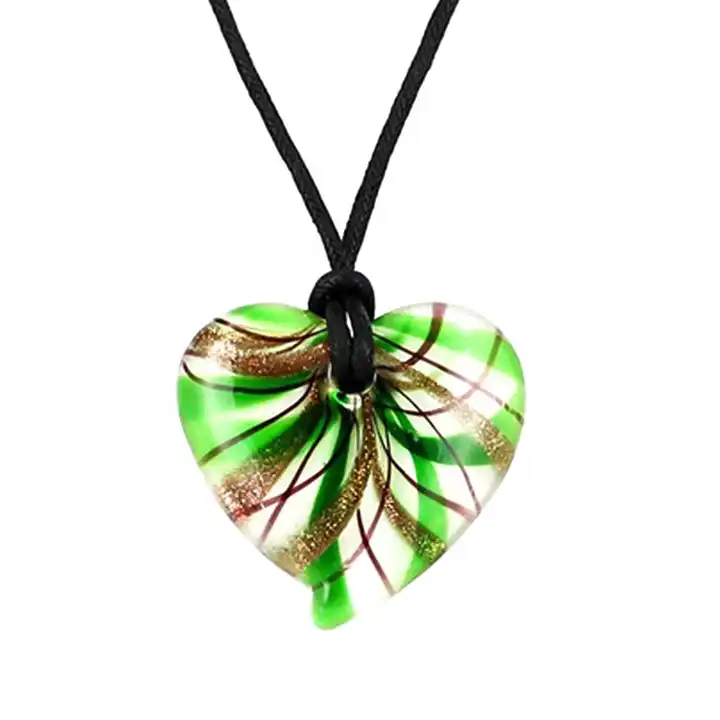 GroomBrideGifts Wholesale Fashionable Murano Glass Heart Shaped Pendent Necklace