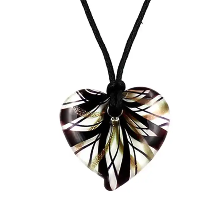GroomBrideGifts Wholesale Fashionable Murano Glass Heart Shaped Pendent Necklace